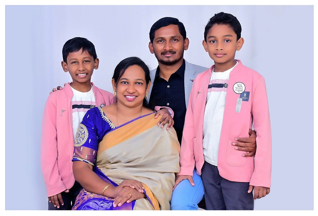 Pastor Philip Yeluri with His Family